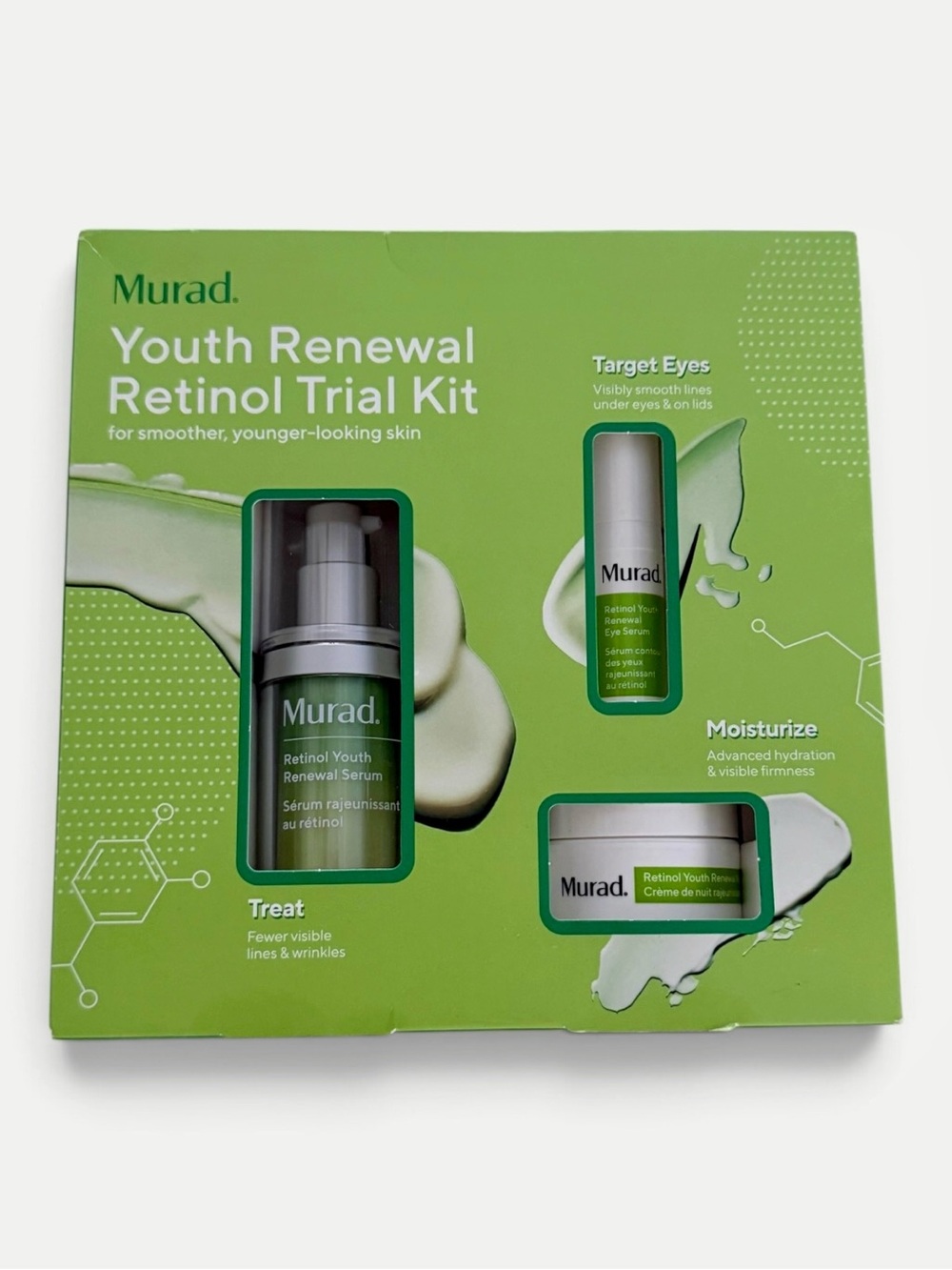 Murad Youth Renewal Retinol Trial Kit 3-Piece Serum Eye Cream NIB 1.17 oz